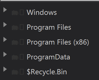 Tangkapan layar visual inspektur forensik direktori partisi sistem Windows 11 Windexer